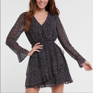 Cupcake and Cashmere Leopard Long-Sleeve Dress